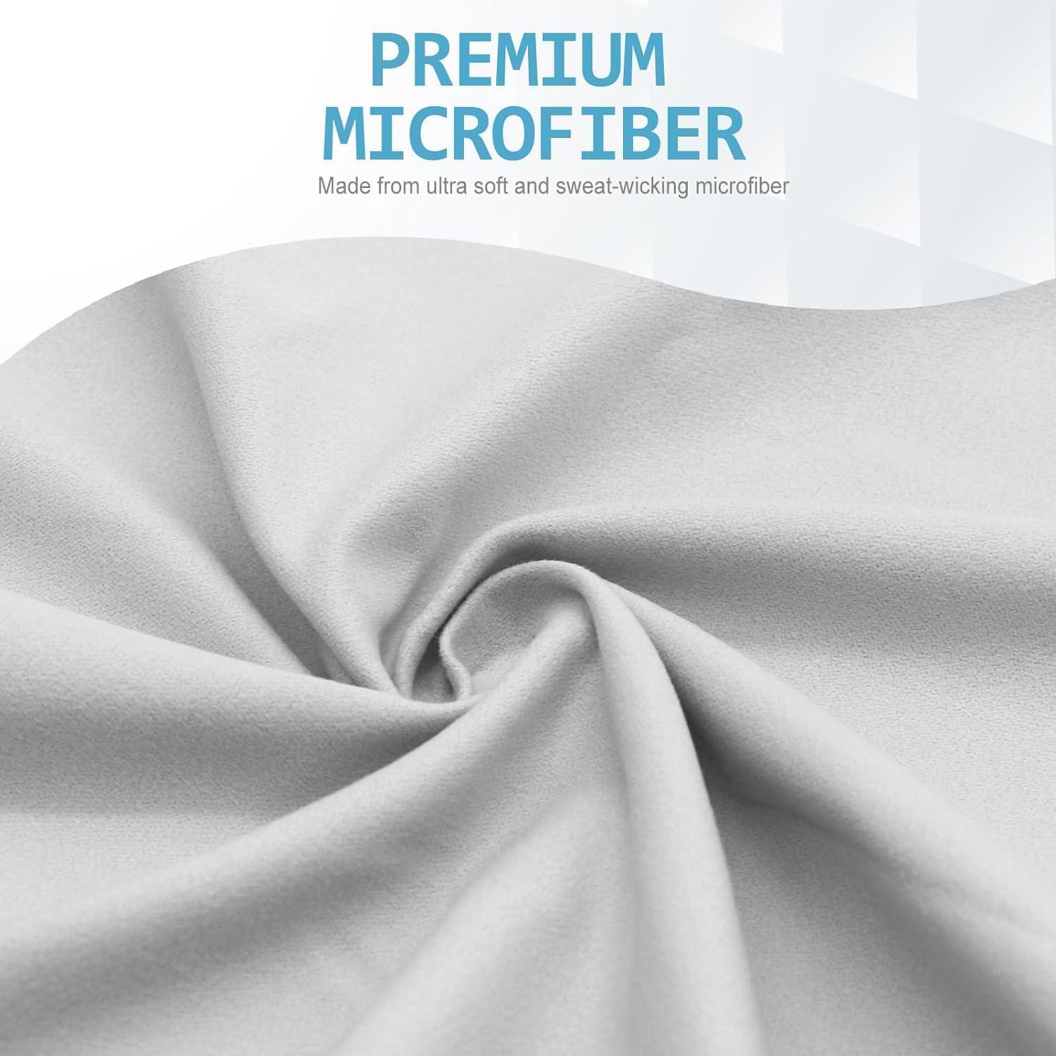 Mikrofaser Handtuch Set Schnelltrocknend 2 Stück 180x80cm+80x40cm Grau