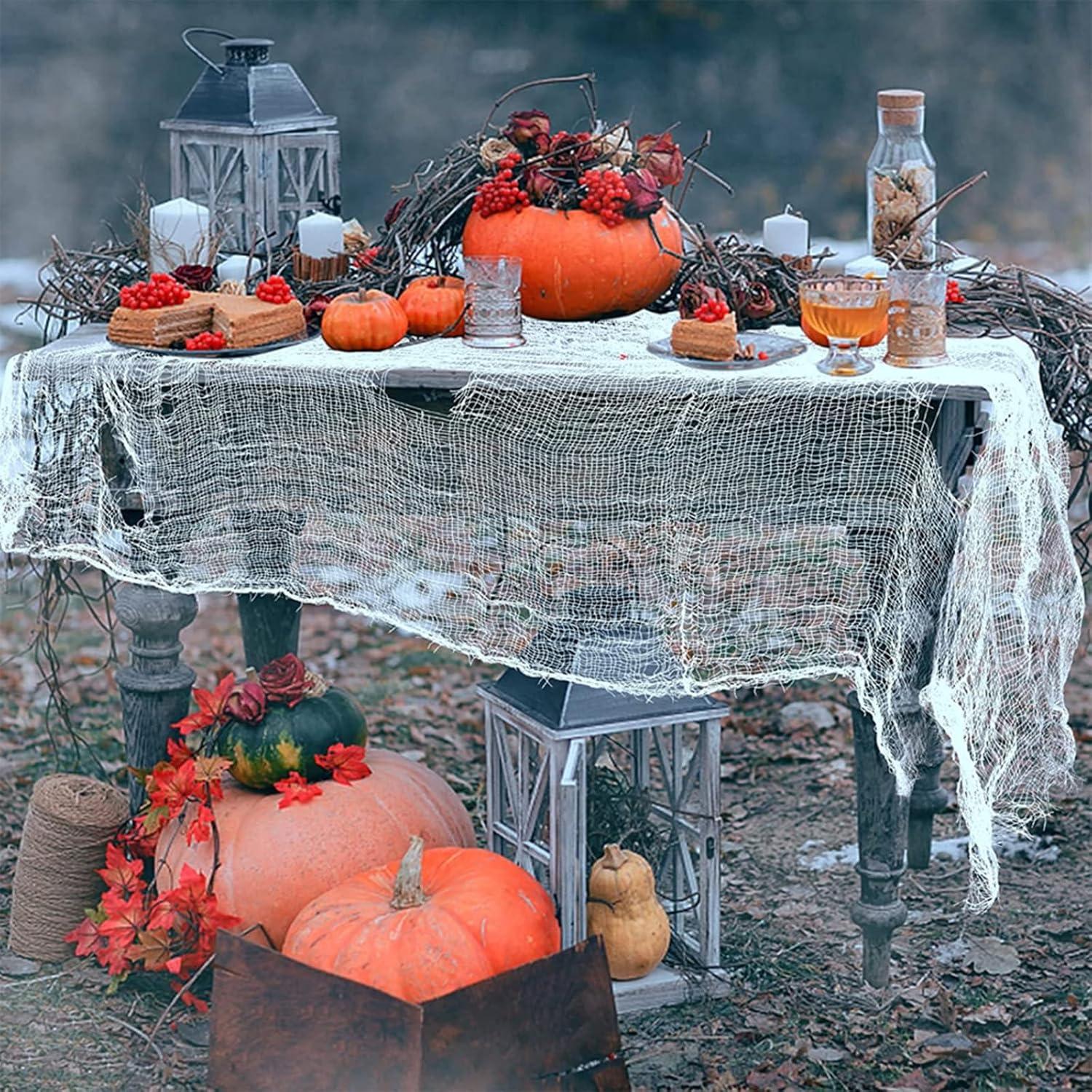 Halloween Deko Schwarz Gaze 215 x 800 cm Gruseliges Tuch für Party