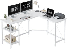 L-förmiger Schreibtisch mit Regalen 150x120 cm Eckschreibtisch Gaming