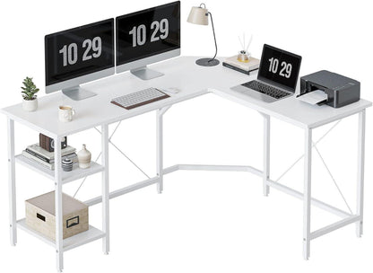 L-förmiger Schreibtisch mit Regalen 150x120 cm Eckschreibtisch Gaming