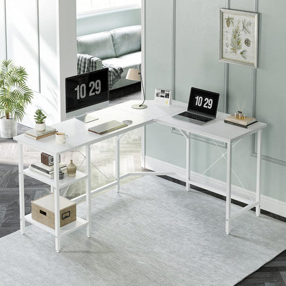 L-förmiger Schreibtisch 150x120 cm Regale
