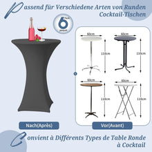 6er-Set Grau Stretch Stehtischhusse Ø60-65cm Spandex