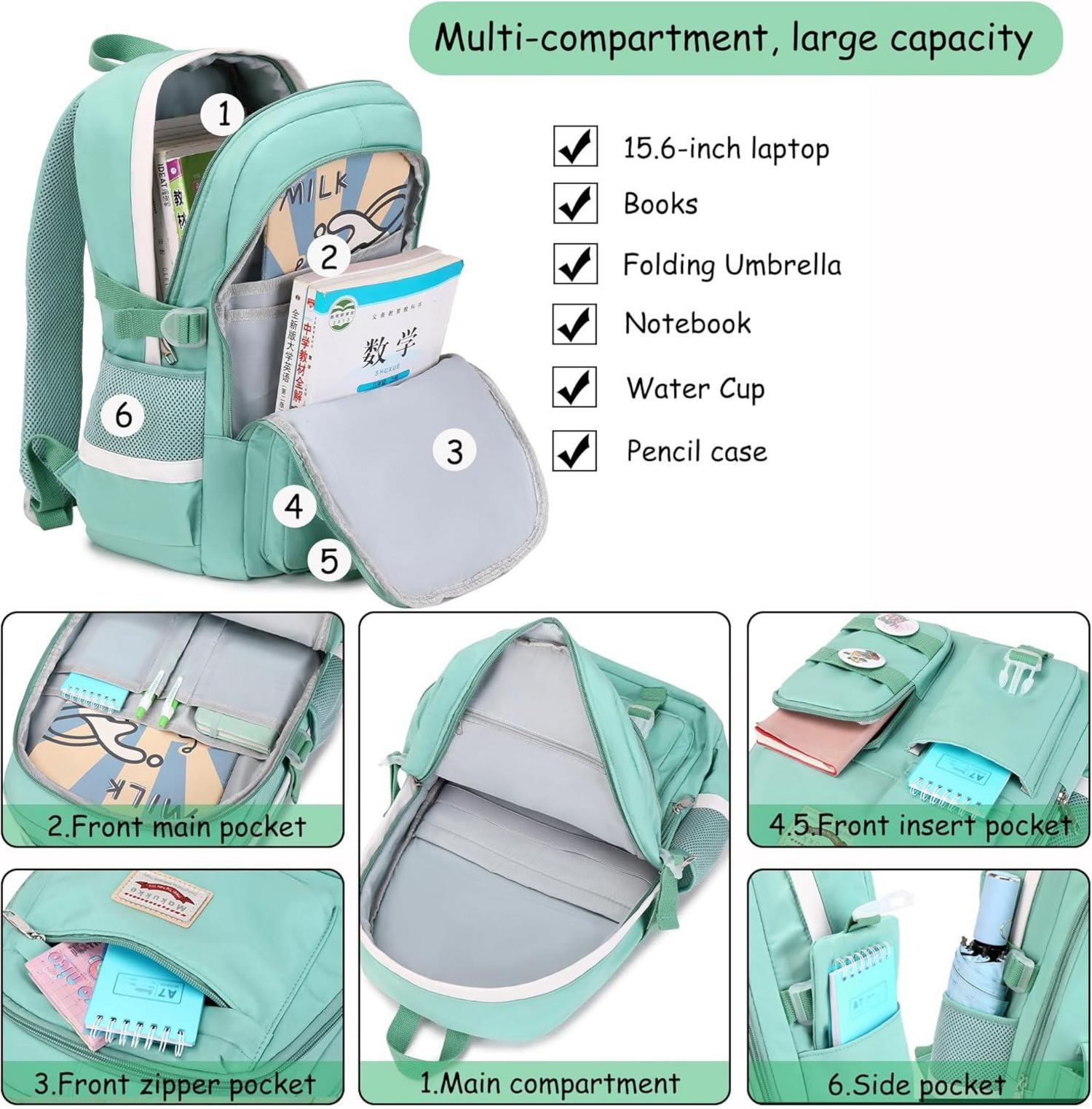 Rucksack Damen Schulrucksack Mädchen Teenager Anime Bookbag