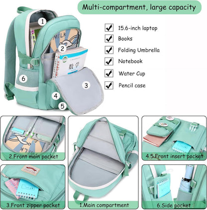 Rucksack Damen Schulrucksack Mädchen Teenager Anime Bookbag