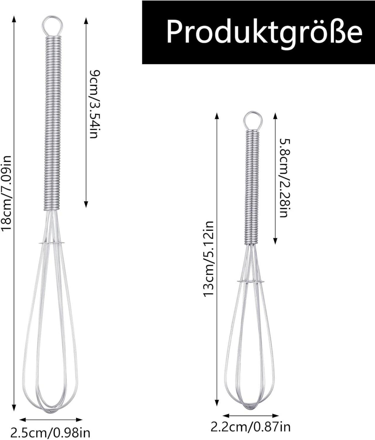 6-teiliges Edelstahl Schneebesen Set 13cm und