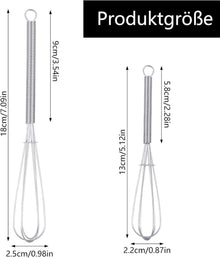 6-teiliges Edelstahl Schneebesen Set 13cm und