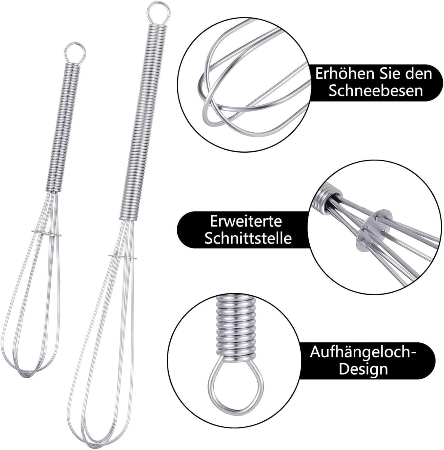 Schneebesen Set Edelstahl 6er Klein Groß Rührbesen Kugelschneebesen