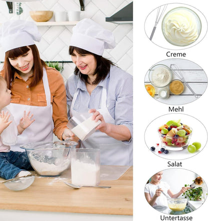 Opopark 6tlg. Edelstahl Schneebesen Set 13cm und 18cm, Profi Rührbesen Ballonschneebesen Mini Quirl