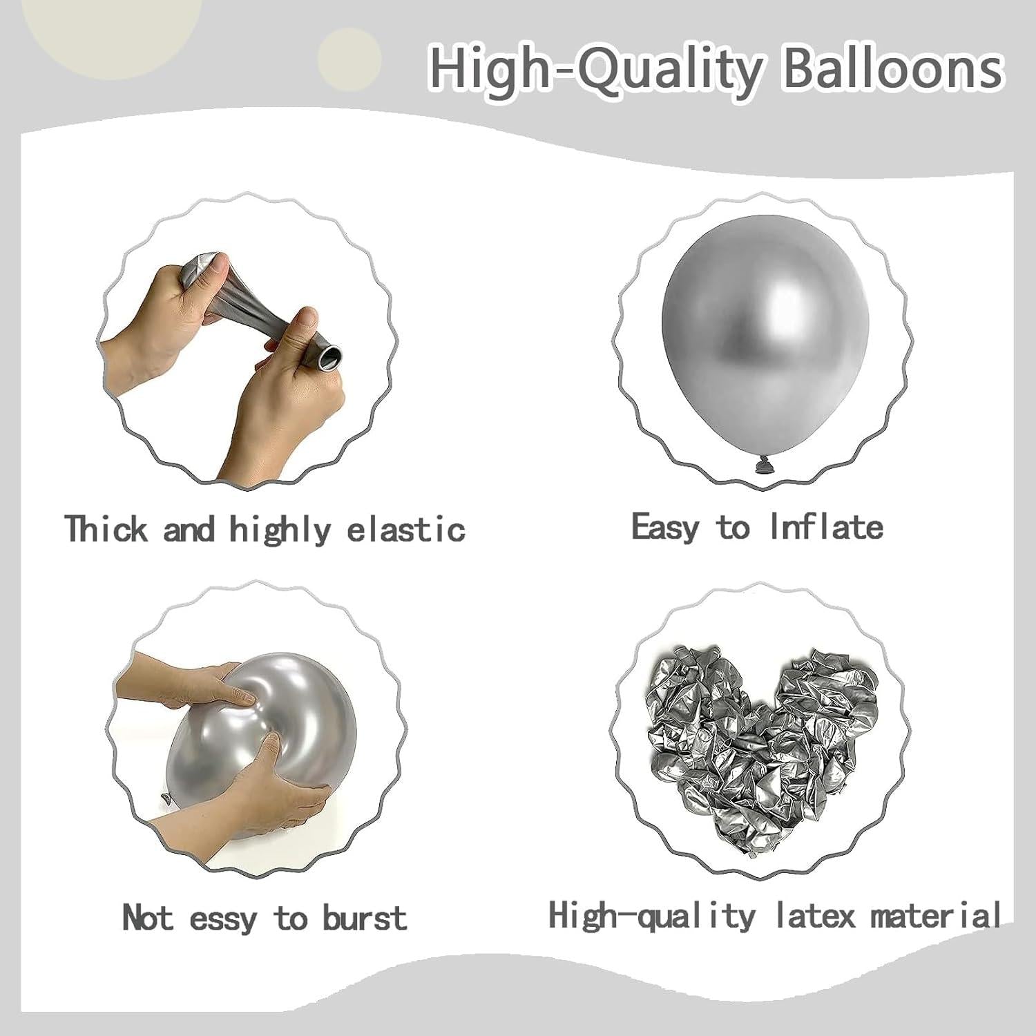 Silber Luftballon Girlande Kit 120 Stück Party Deko Set