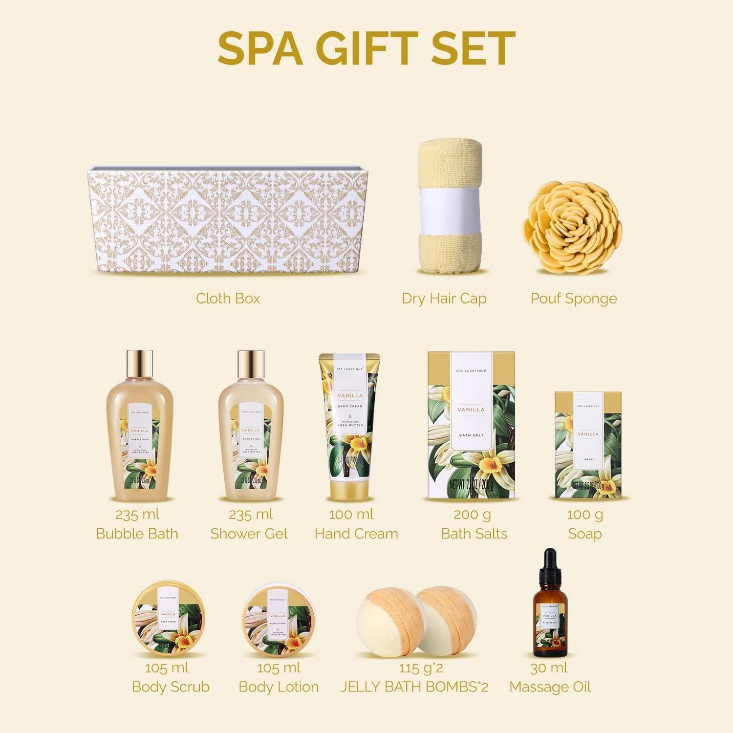 SPA LUXETIQUE Geschenkset 12-tlg. Vanilleduft Badesalz Badebomben