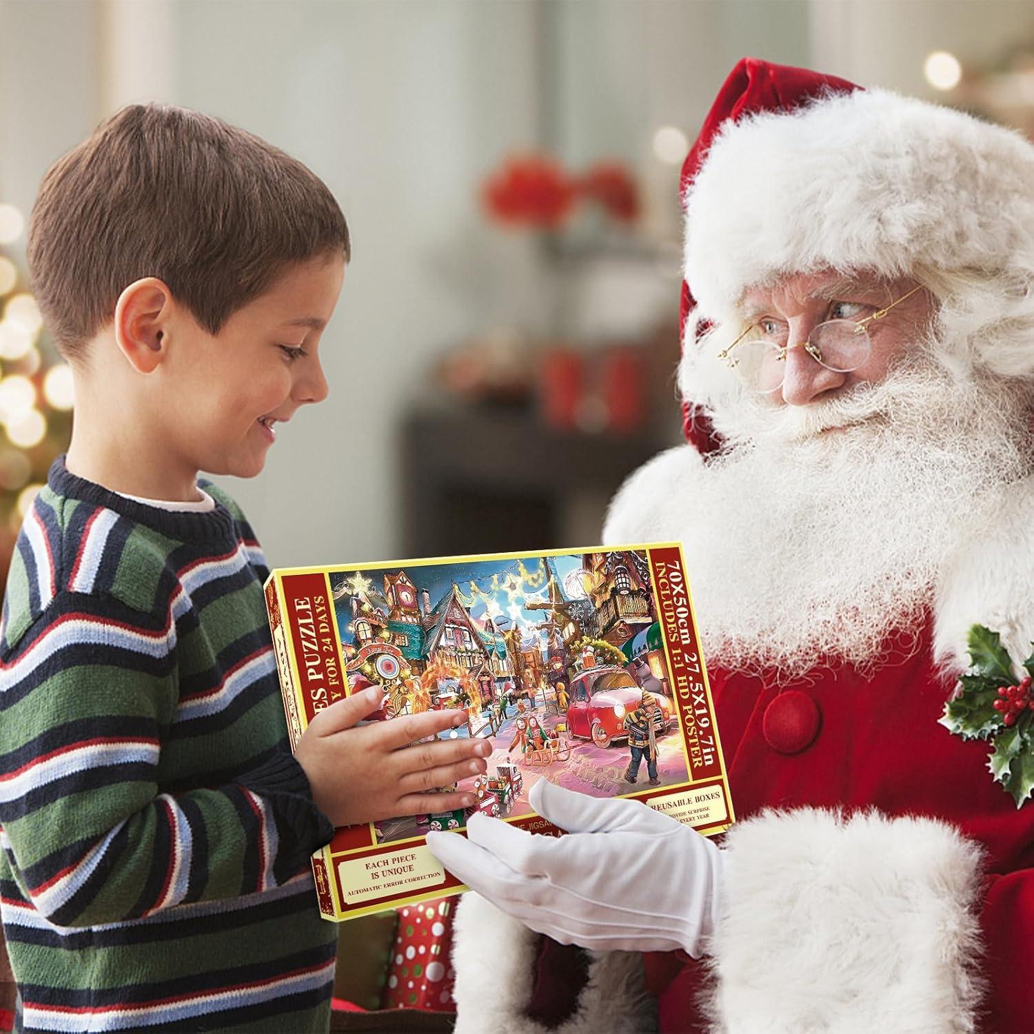 Pukamam Weihnachtspuzzle Adventskalender 2024 1008 Teile Mädchen Jungen