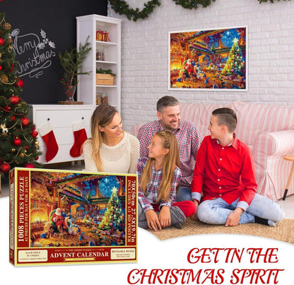 Pukamam Adventskalender 2024 Puzzle 1008 Teile Weihnachten Rot