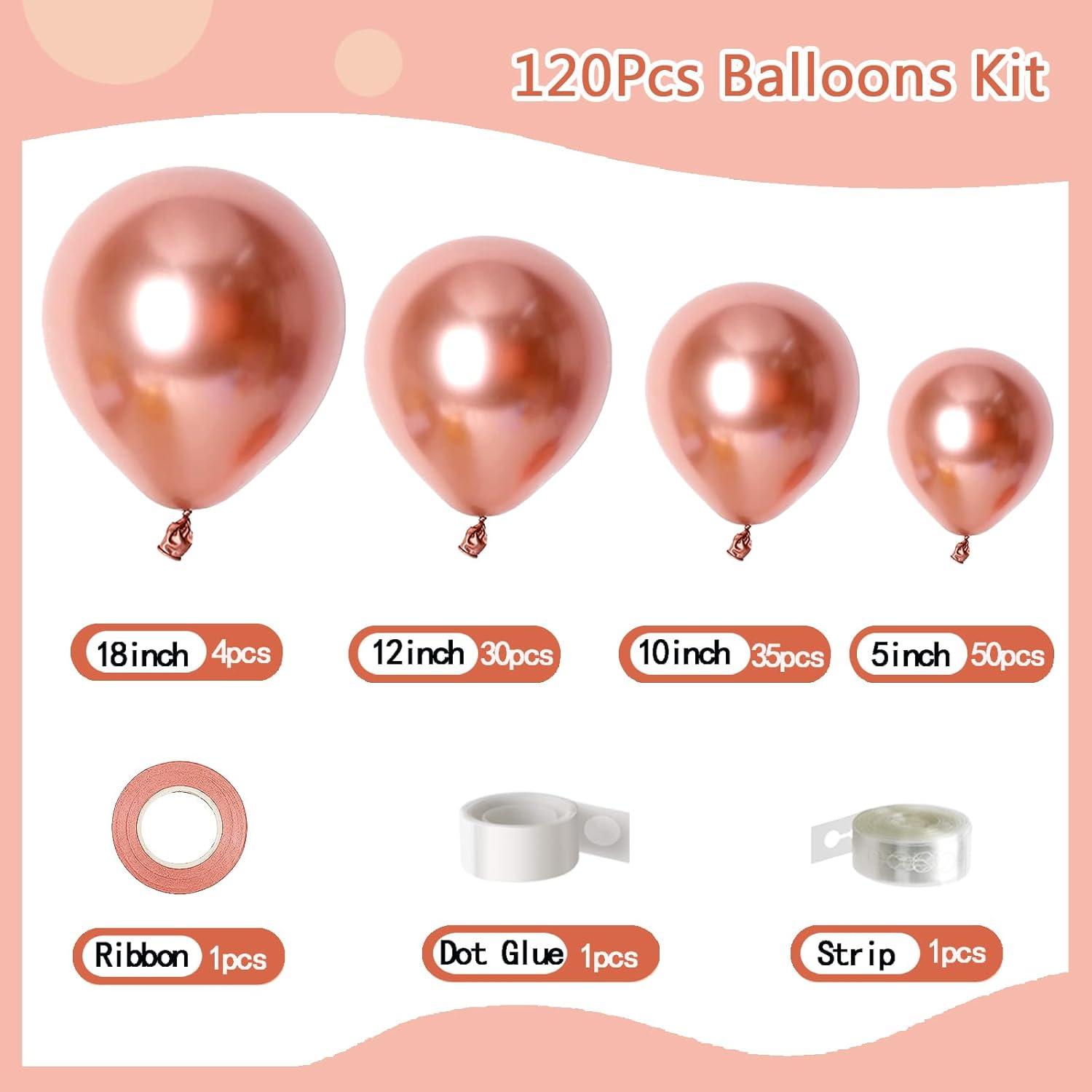 Luftballons Rosegold 120 Stück Set Metallic Girlande 18 12