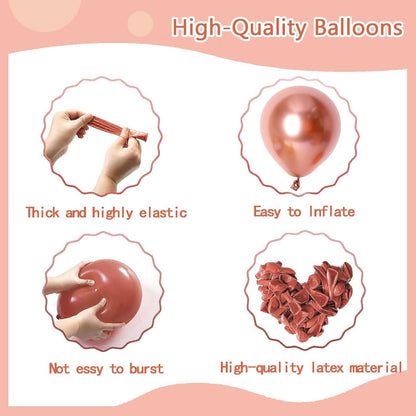 120er Set Rosegold Ballon Girlande Kit Luftballons für Geburtstag