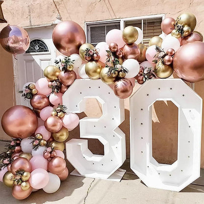 120 Stück Rosegold Luftballons Girlande Set Hochzeit Party Deko