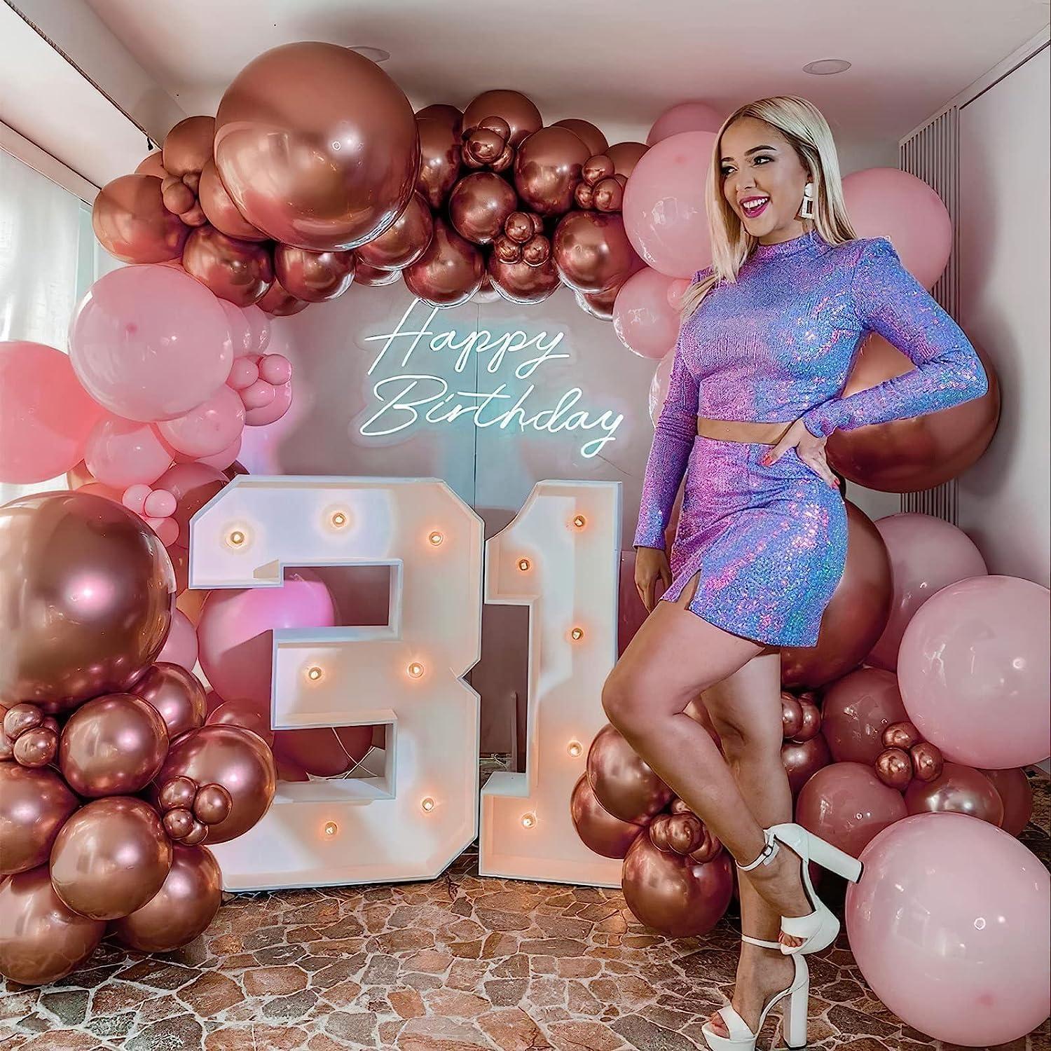 120 Stück Rosegold Luftballons Girlande Set Hochzeit Party Deko