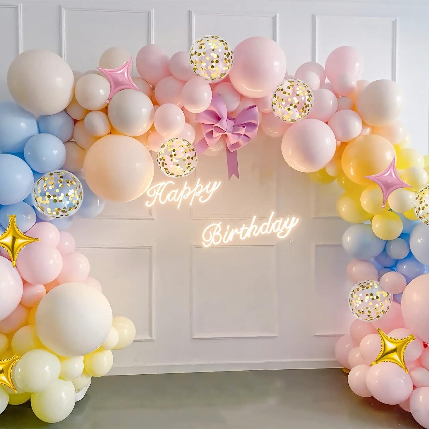 Luftballons Pastell Ballongirlande Regenbogen Geburtstag Hochzeit