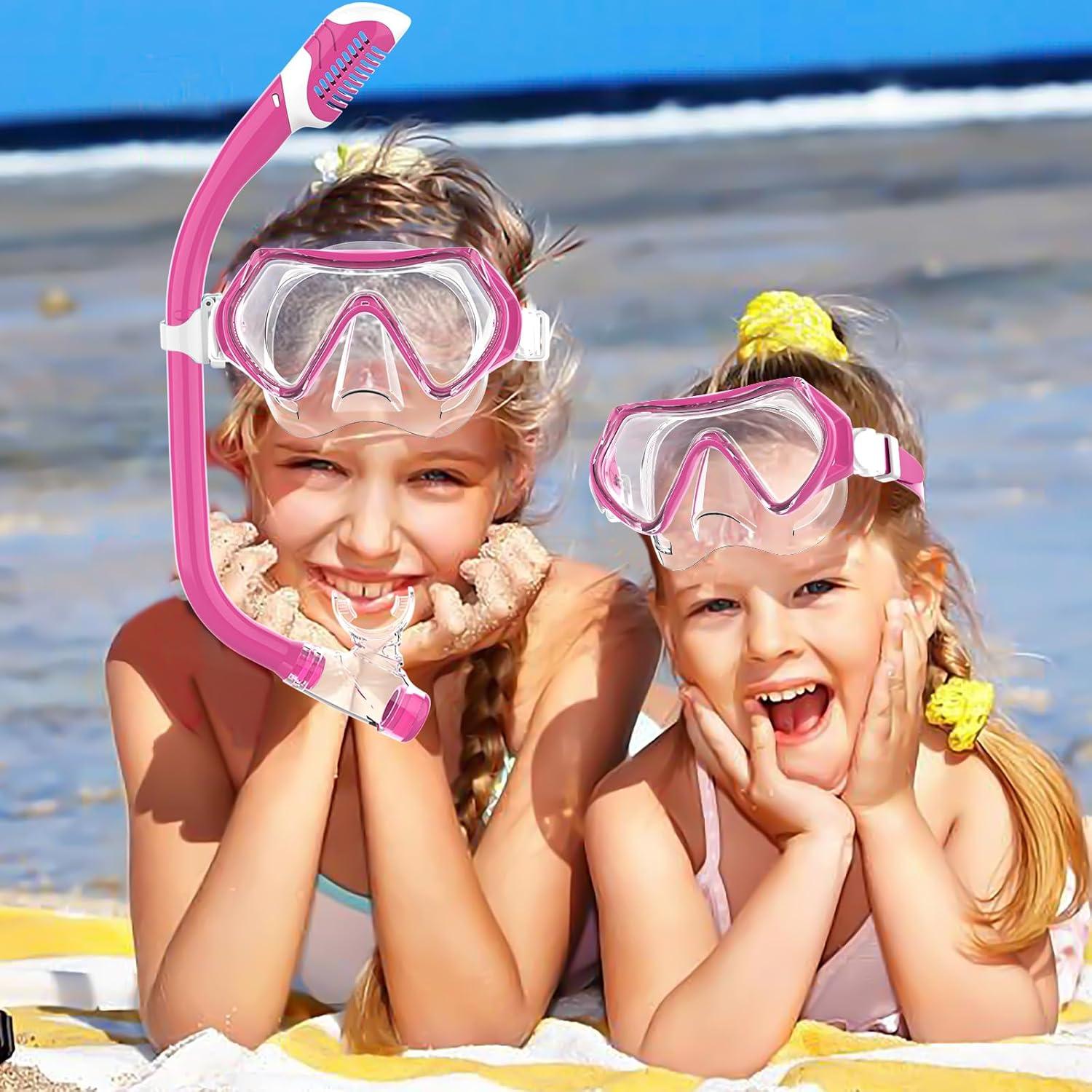 Taucherbrille Kinder Schwimmbrille Schnorchelmaske 180°Panorama HD