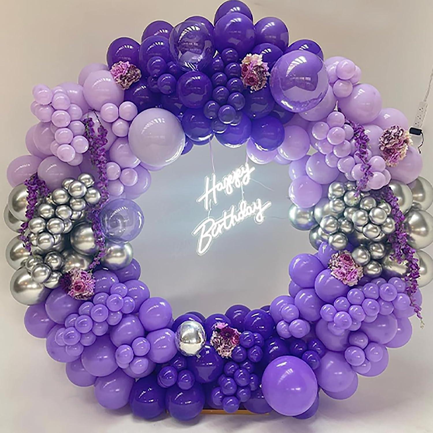 Lila Luftballons Girlande Set 120 Stück verschiedene Größen