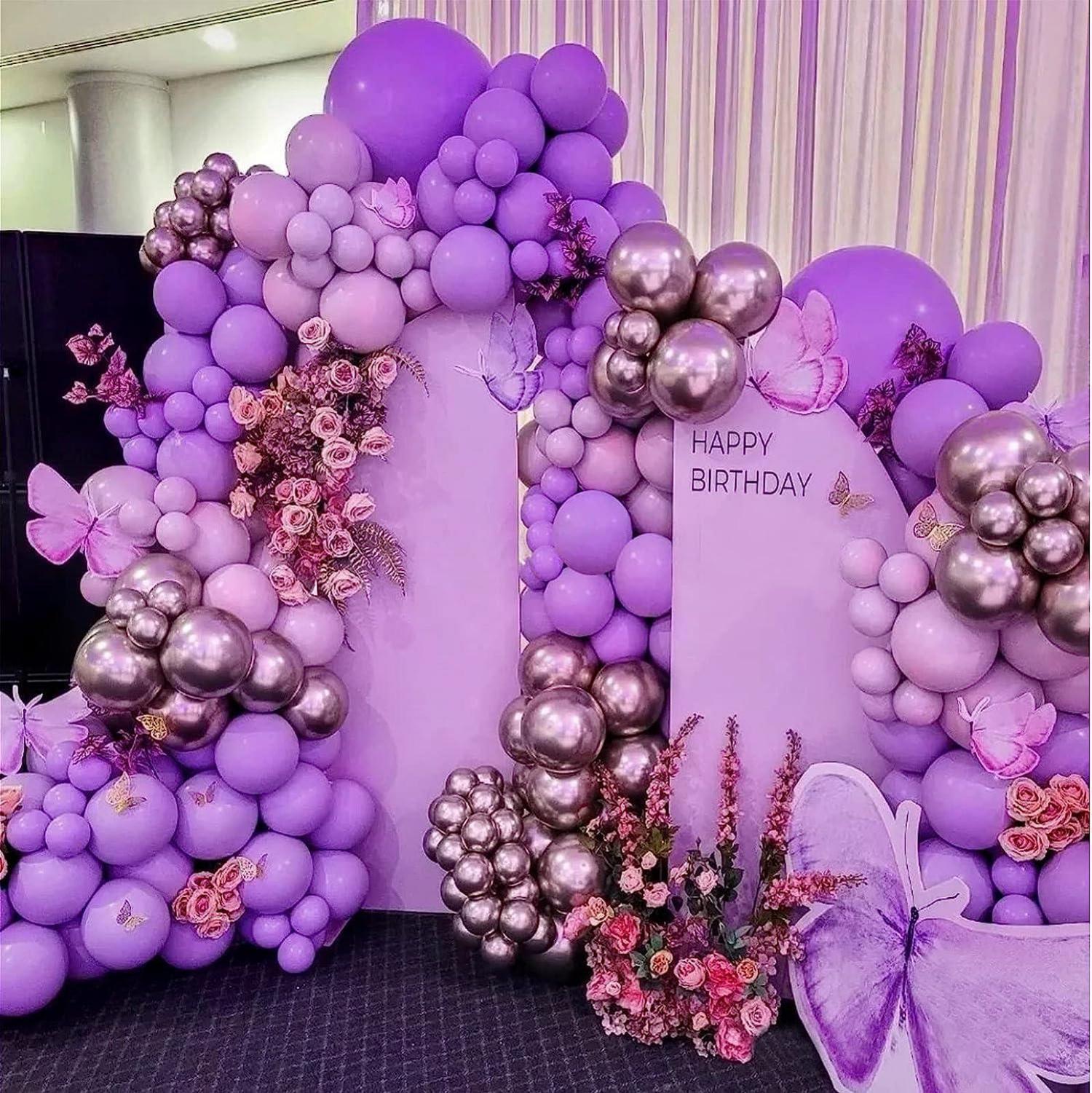 Lila Luftballons 120 Stück Geburtstag Hochzeit Party Deko 18 12 10 5