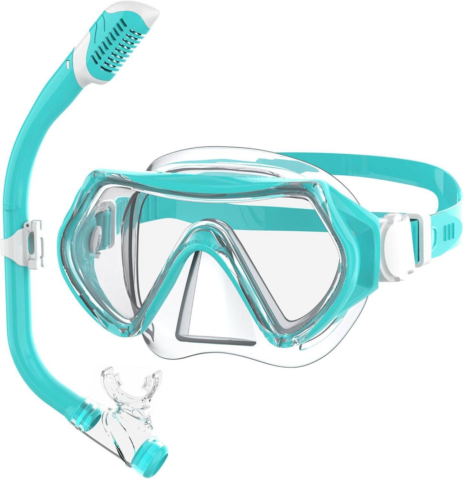 Taucherbrille Kinder Schwimmbrille Schnorchelmaske 180°Panorama Anti