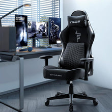 Ergonomischer Gaming Stuhl mit 3D-Lordosenstütze, Schwarz