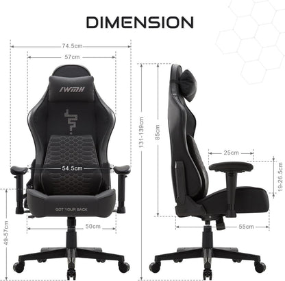 Gaming Stuhl Ergonomischer Bürostuhl 3D Lordosenstütze Racing