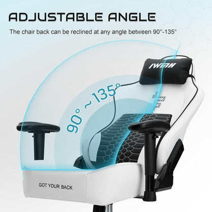 Ergonomischer Gaming Stuhl mit 3D-Lordosenstütze, Racing Sessel