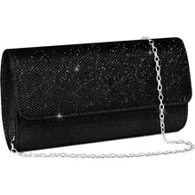Elegante Clutch mit Kette für Damen, Schwarz