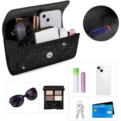 Elegante Clutch mit Kette für Damen, Schwarz