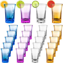 24er Set 3.5cl Shotgläser aus Acryl, Farbige Schnapsgläser