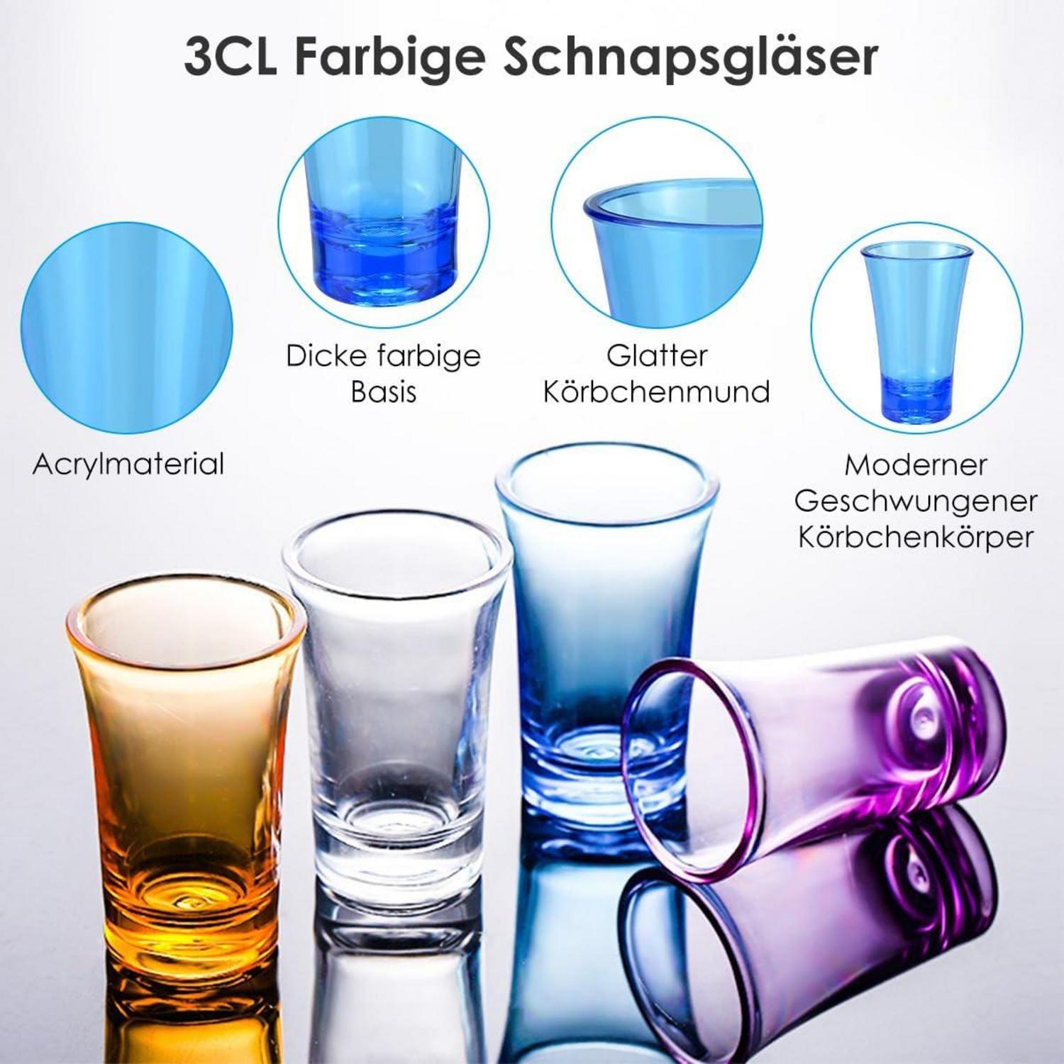 24er Set Schnapsgläser 3.5cl Shotgläser Dicke Boden Acryl