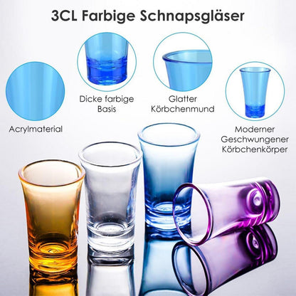 24er Set Schnapsgläser 3.5cl Shotgläser Dicke Boden Acryl
