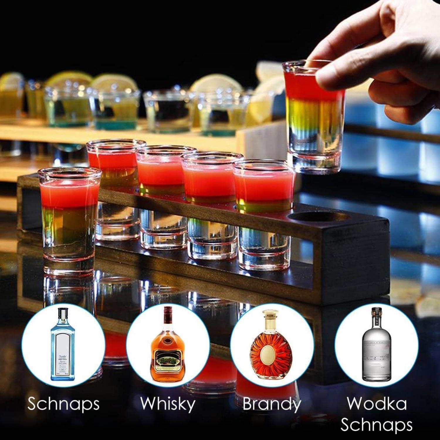 24 Stück Schnapsgläser 3.5cl Acryl Dicke Boden Transparent Set