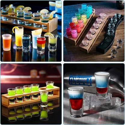 24 Stück 3.5cl Shotgläser aus Acryl, Farbiges Schnapsgläser Set