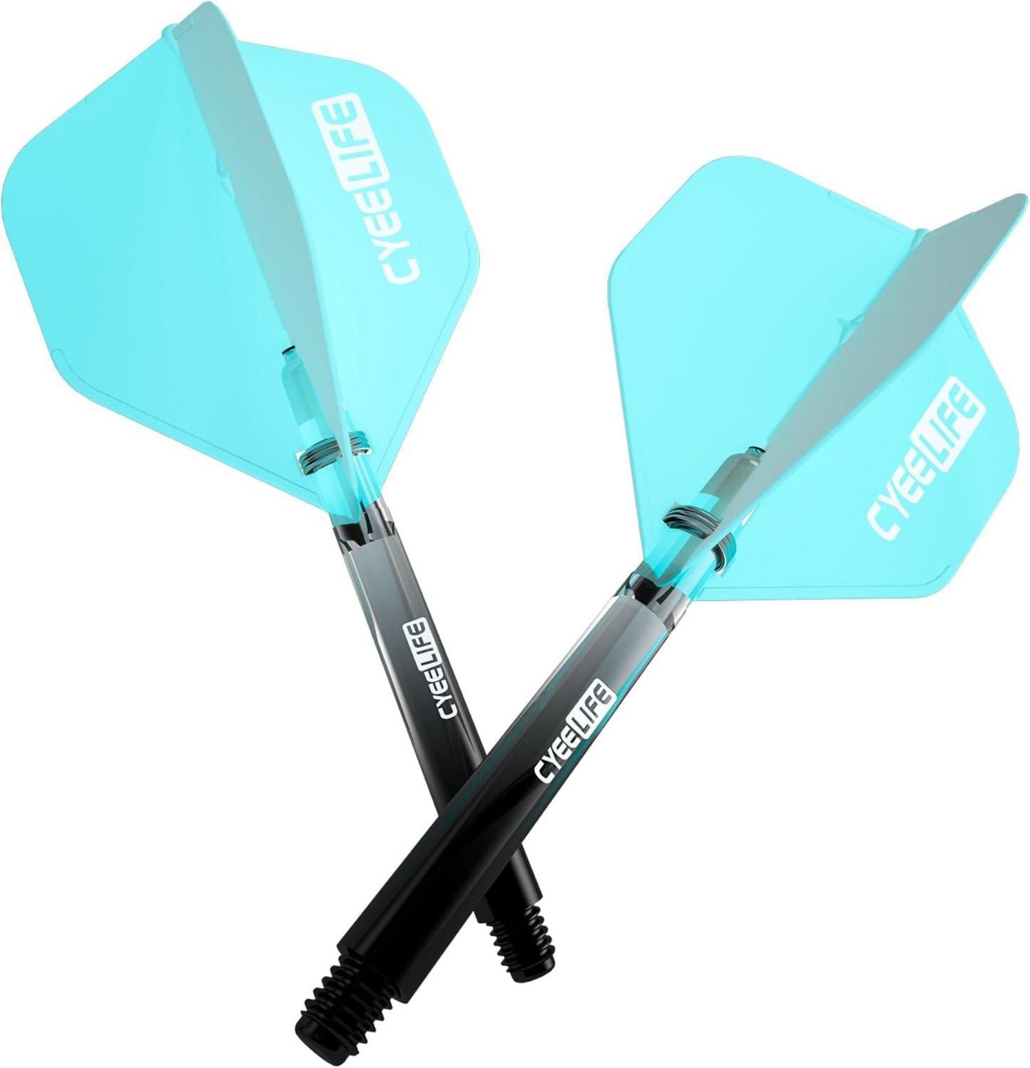 Dart Flight & PC Schäfte Set 12 Stück O Ringe Metall Zubehör 48mm Blau