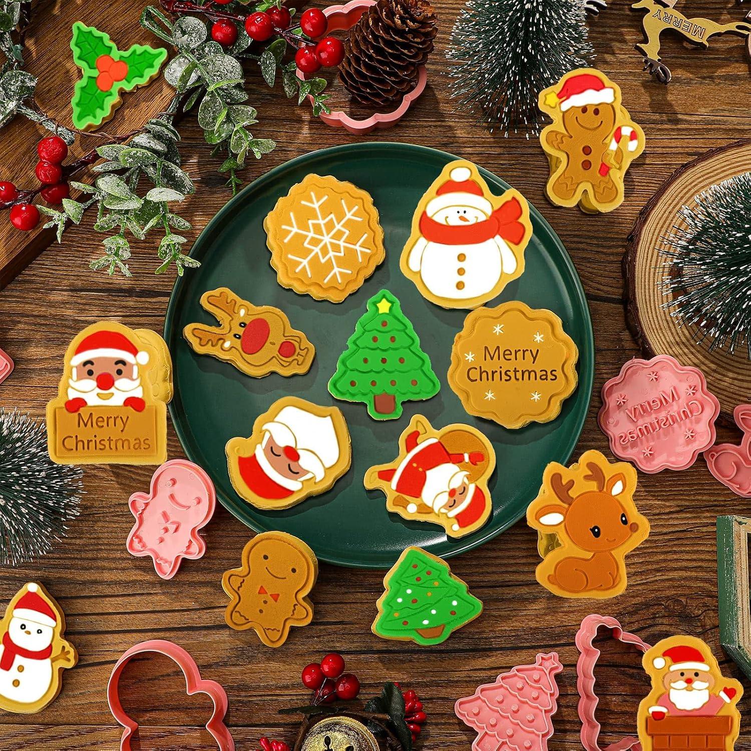 16er Set Weihnachtsausstecher Plätzchen Backformen Kinder DIY