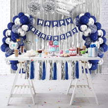 Geburtstagsdeko Blau Silber Party Deko für Mann Frau Kinder