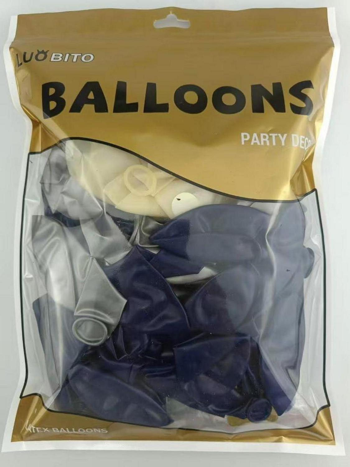 Geburtstagsdeko Blau Silber Party Deko Set Luftballons Happy Birthday Girlande