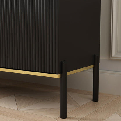 Sideboard Wohnzimmer Schwarz 160cm – Buffet mit 4 Türen & Schublade