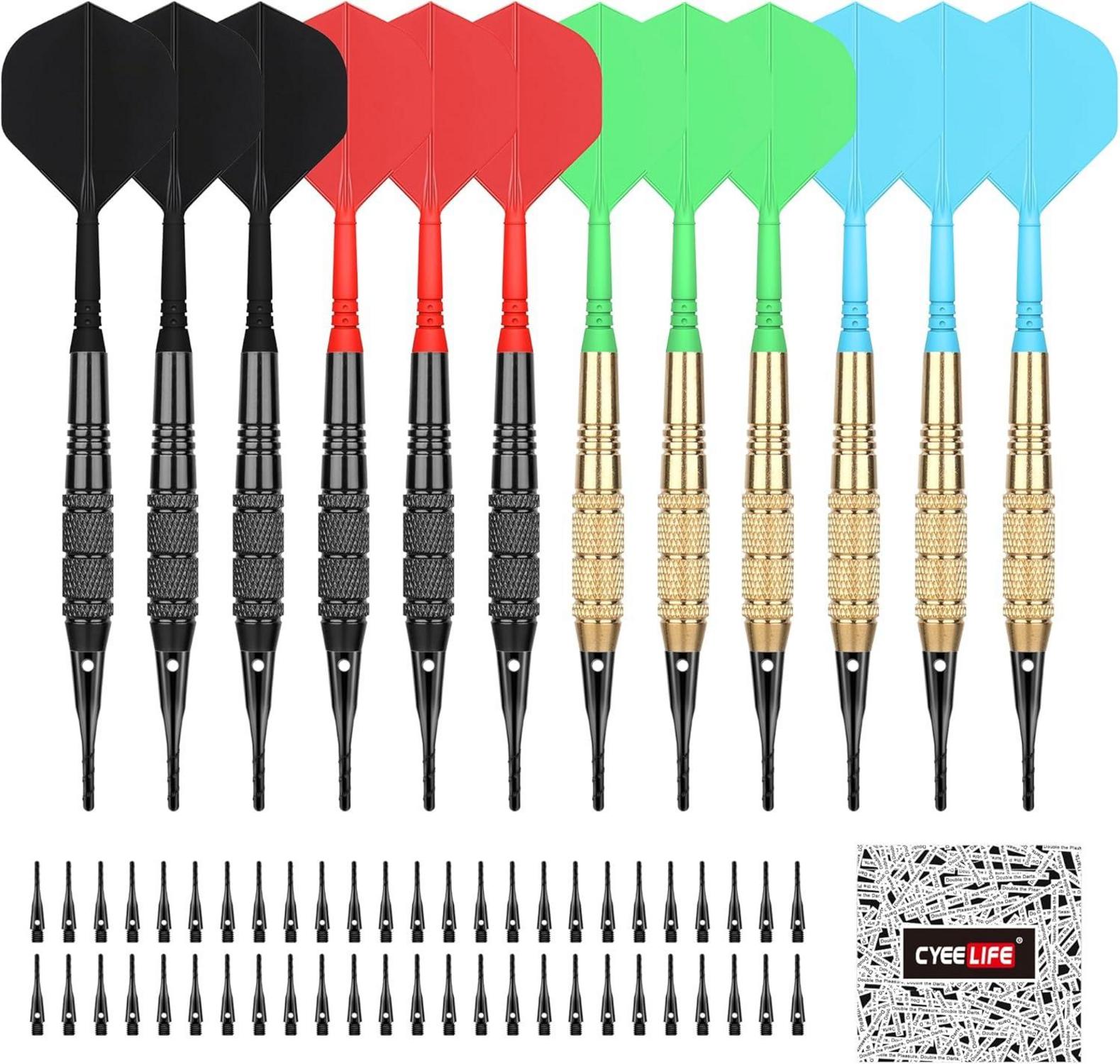 CyeeLife Softdartpfeile Kunststoffspitze 18g - Profi Dartpfeile Set