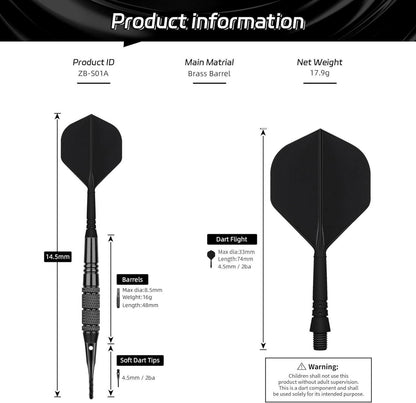 CyeeLife Profi Softdarts Set 12 Stück - Kunststoffspitze
