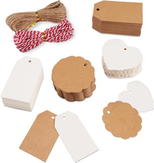 Geschenkanhänger Kraftpapier 200 Stück Beschriftbar mit Schnur