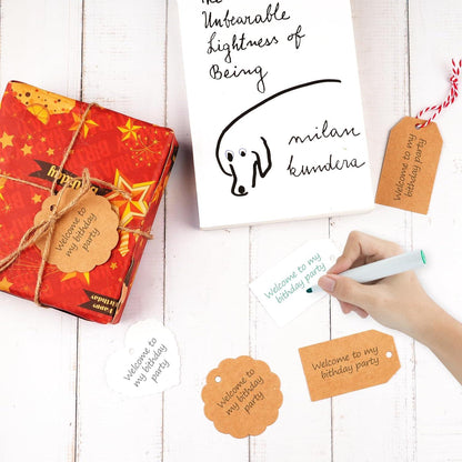 Geschenkanhänger Kraftpapier 200 Stück Beschriftbar mit Schnur