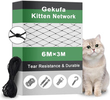 Katzenbalkonnetz Schwarz 6x3m Drahtverstärktes Schutznetz与20m Zubehör