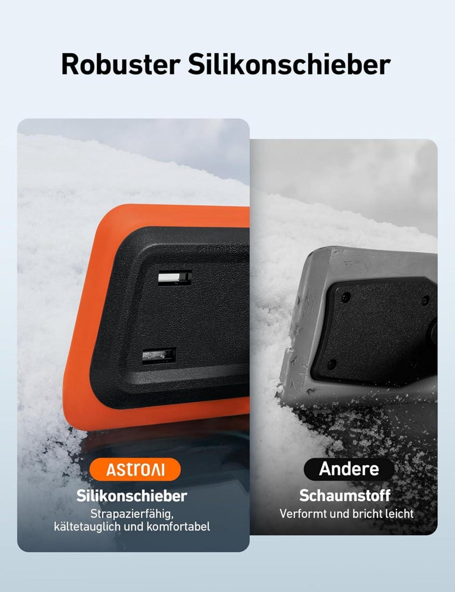 Eiskratzer Schneeschieber 2-in-1 mit ausziehbarem Stiel