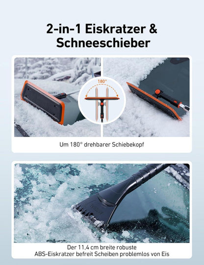 AstroAI 119CM Eiskratzer Schneeschieber Auto ausziehbar_Aluminium_Komfortgriff