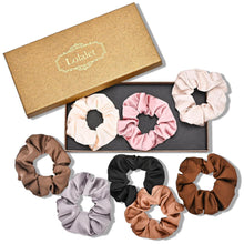 8er Set Satin Haargummis Scrunchies Damen Mädchen Seidige Elastische