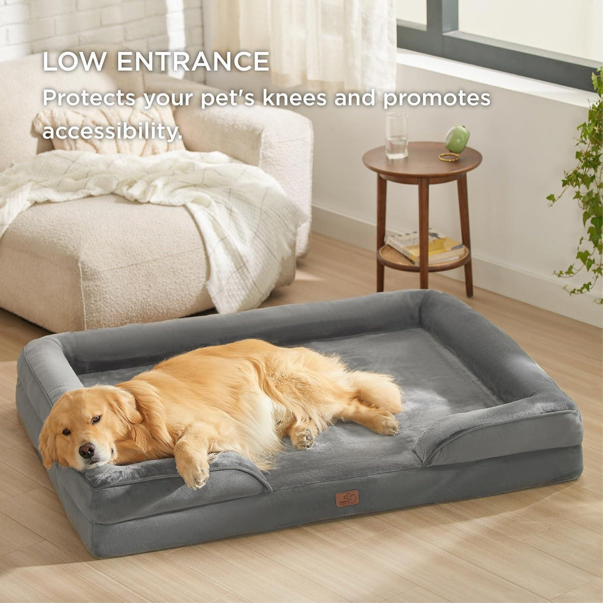 Orthopädisches Hundebett XL Grau 122x89 cm