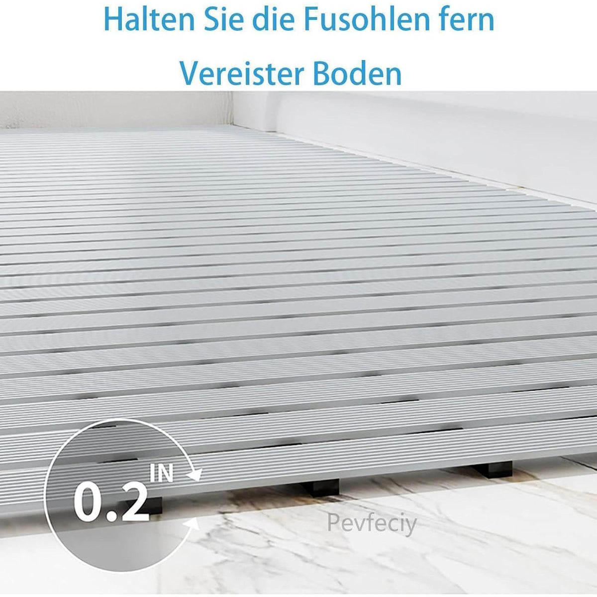 Rutschfeste Duschmatte 122x61 cm – Grau, Entwässerung mit Haken